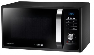 Печь СВЧ SAMSUNG MG-23F302TAK черная, 23л