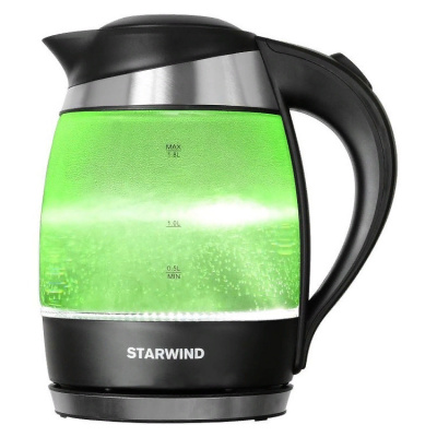 Чайник STARWIND SKG-2213 стекло, зеленый, подсветка