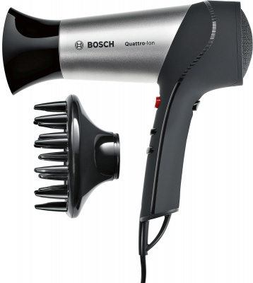 Фен с диффузором BOSCH PHD 5767-B черный с серебр.