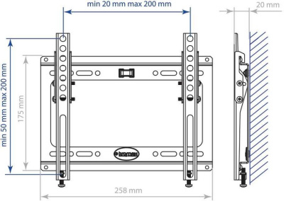 Кронштейн KROMAX IDEAL-6 черный, для тв 15"-47"